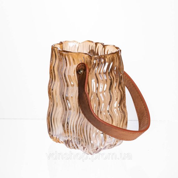 Ваза сумочка з ручкою 12×8.5×16 (см) декоративна Коричневий HP-19-154-1 | Зображення 2