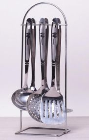 Набір кухонних аксесуарів Kamille Crystal на металевій підставці (7 предметів)