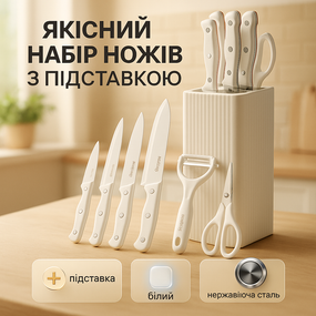 Якісний набір ножів з підставкою, Професійний кухонний набір ножів побутовий RD-96