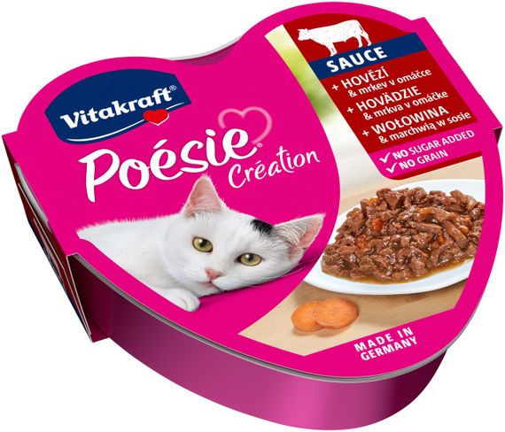 Вологий корм з яловичиною для котів Vitakraft Poesie Creation Beef, 85 гр | Зображення 1
