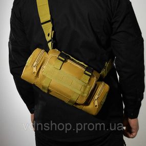 Сумка - підсумк тактична поясна Tactical військова, сумка нагрудна з ременем на плече 5 літрів кордура HF-94