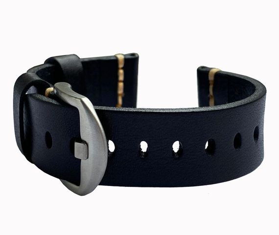 Шкіряний ремінець Primolux C052 Silver Buckle для годинника Samsung Galaxy Watch Active / Active 2 - Black | Зображення 3