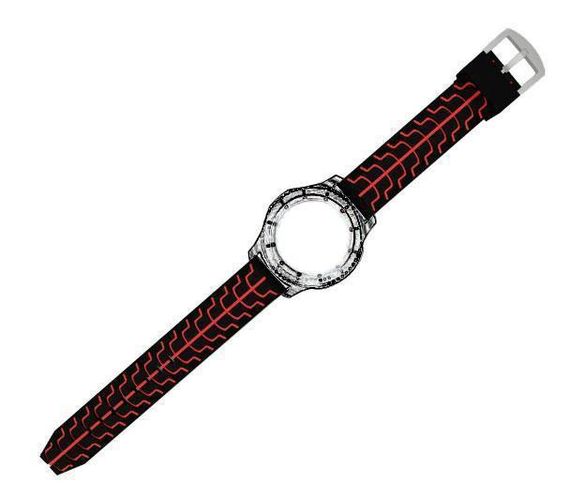 Силіконовий ремінець Primo Splint для годинника Samsung Galaxy Watch 46 mm SM-R800 - Black&Red | Зображення 1