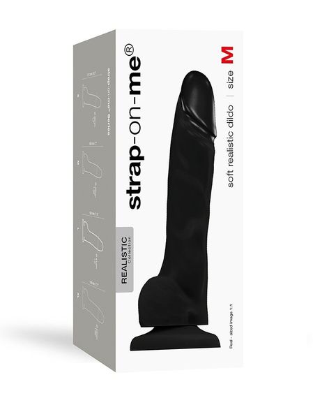 Реалістичний фалоімітатор Strap-On-Me SOFT REALISTIC DILDO Black - Size M | Зображення 2