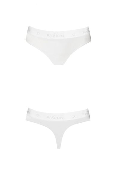 Трусики-бразилиана из хлопка Passion PS005 PANTIES M, white sexstyle | Зображення 1