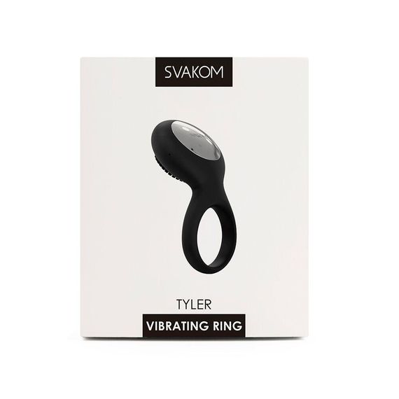 Ерекційне кільце з вібрацією Svakom Tyler Black | Зображення 6