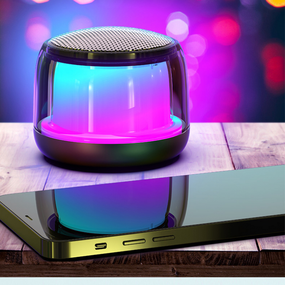 Бездротовий Bluetooth-динамік SV з підсвічуванням 80*80*62mm (sv2282)