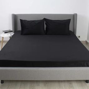 Простынь на резинке двуспальное ТЕП VELOUR 2-04756_34657 160х200 см черная