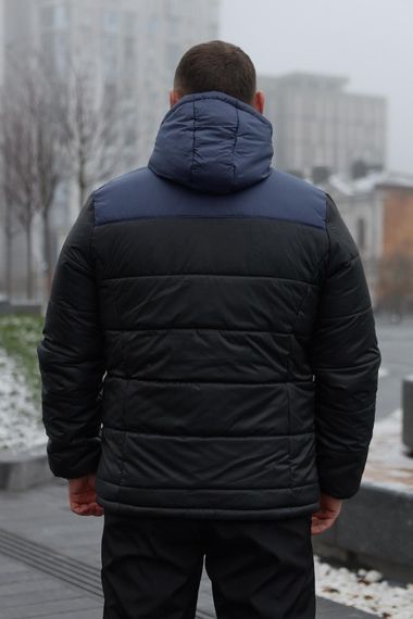 Комплект чоловічий Nike: куртка зимова "Frost" синьо-чорна + штани з тринитки утеплені чорні | Зображення 5