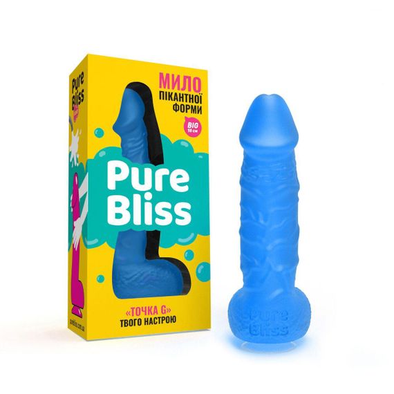 Крафтовое мыло-член с присоской Pure Bliss BIG Dark Blue, натуральное | Зображення 1
