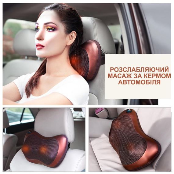 Массажер в автомобиль для водителя, Массажер на сиденье авто, Роликовая подушка для массажа тела LF-86 | Зображення 1