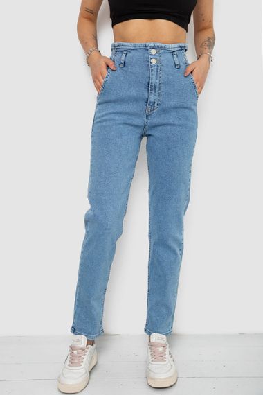 Джинси жіночі Mom-fit, колір блакитний, 244R1640S20
