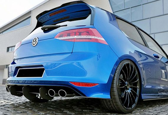 Задній дифузор DPT V-4 (для R / R-Line, 2012-2019, чорний матовий) для Volkswagen Golf 7/E-Golf рр | Зображення 1