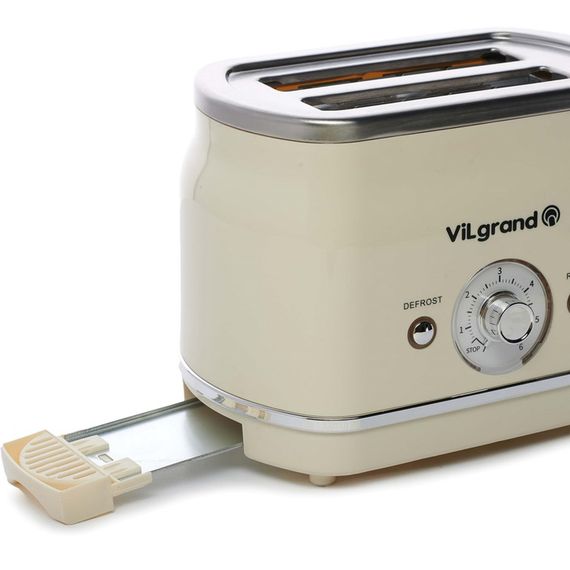 Тостер для хліба побутовий ViLgrand VT0823R 850 Вт, Тостер для будь-якого хліба компактний SJ-25 | Зображення 7