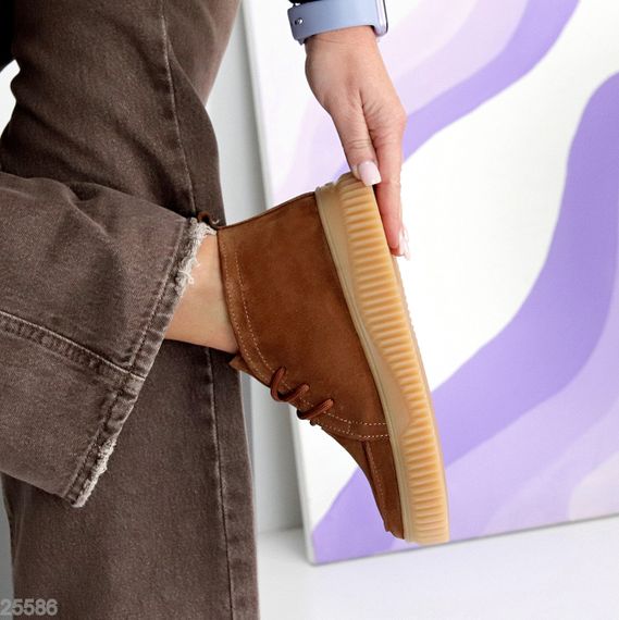 Руді черевики дезерти в стилі casual натуральна замша на потовщеній підошві | Зображення 7