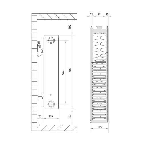 Радіатор сталевий Europroduct 22х600х1600 бокове підключення (EP6172) | Зображення 1