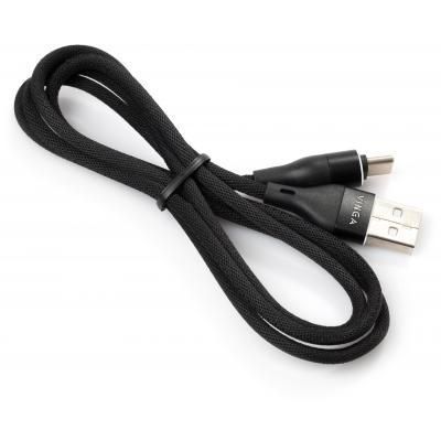 Дата кабель USB 2.0 AM to Type-C 1.0m cylindric nylon back Vinga (VCPDCTCCANB1BK) | Зображення 2