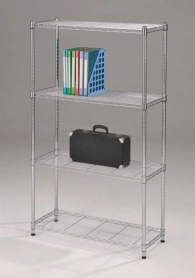 Стелаж металевий хромований розбірний на 4 полиці 90×45×152 см для дому й офісу 6L83618460 | Зображення 2