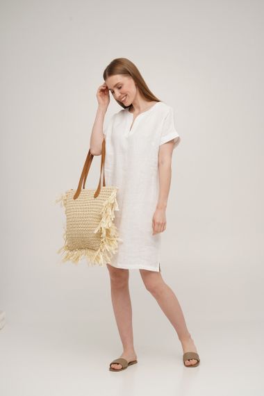 Сукня SoundSleep Linen лляна коротка M біла (653590753360) | Зображення 1