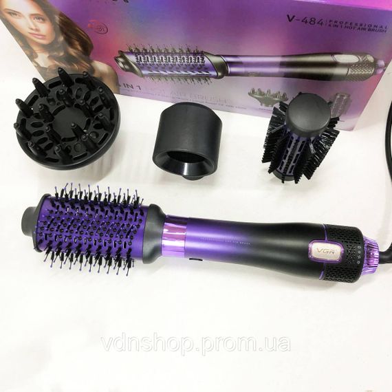 Фен звичайний для укладання волосся VGR, Функціональна щітка для сушіння Фен-гребінець сушіння KL-16 | Зображення 6