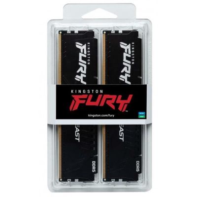 Модуль памяти для компьютера DDR5 32GB (2x16GB) 6000 MHz Fury Beast Black Kingston Fury (ex.HyperX) (KF560C36BBE2K2-32) | Зображення 3