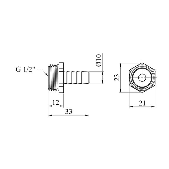 Штуцер Karro 1/2" РЗ, D=10 мм нікельований KR-821 | Зображення 1