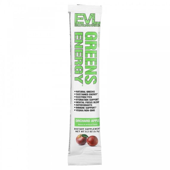 Смесь зелени для заряда энергии Evlution Nutrition Stacked Greens Energy 6.9 g (Orchard Apple)