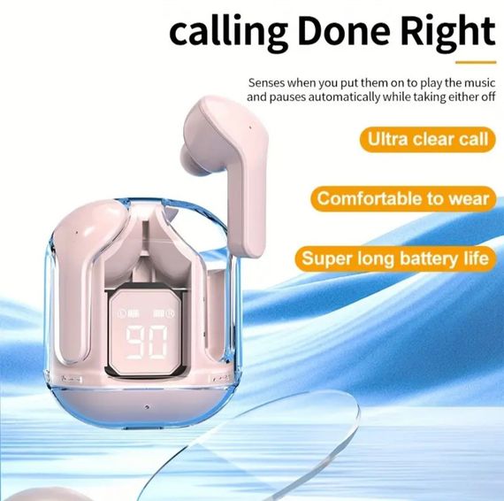 T2 TWS Беспроводные Bluetooth-наушники с цифровым дисплеем и Hi-Fi звуком. Чёрные Розовый | Зображення 8