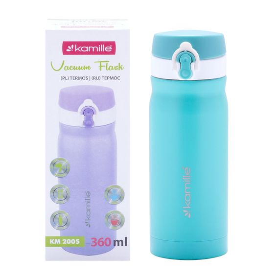 Термос-бутылка бирюзовый 360ml из нержавеющей стали