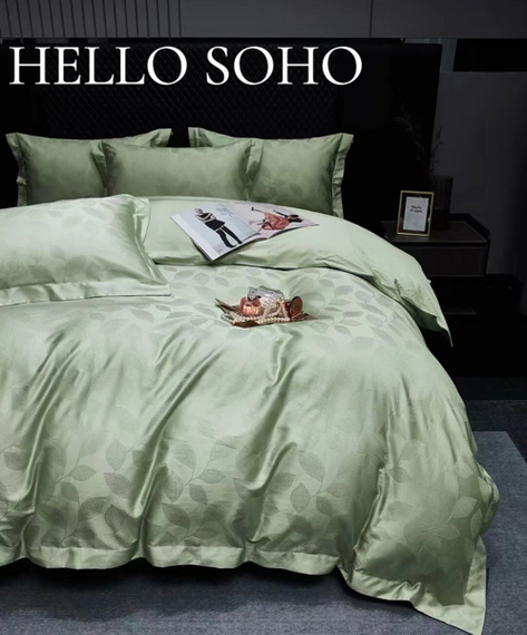 Комплект постільної білизни Soho Євро Boutique 200х230 см Leaves Olive