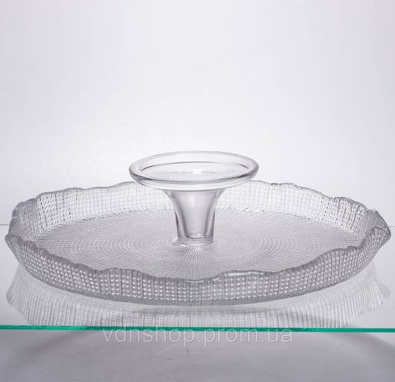 Тортівниця трансформер скляна на ножці, менажниця трансформер прозора скляна 64486-53 | Зображення 4
