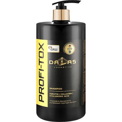Шампунь Dalas Cosmetics Profi-Tox Shampoo С кератином, коллагеном и гиалуроновой кислотой 1000 г