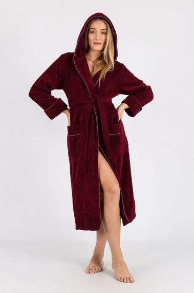 Жіночий халат Nusa 6890, бордовий 2XL | Зображення 3
