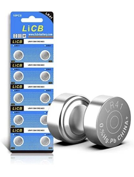 Батарея LR41 AG3 392 384 192 1,5 В, LiCB. 10 шт, плоские круглые батарейки
