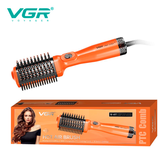 Фен стайлер для укладки и завивки волос VGR V-497 ORANGE, Professional | Зображення 1