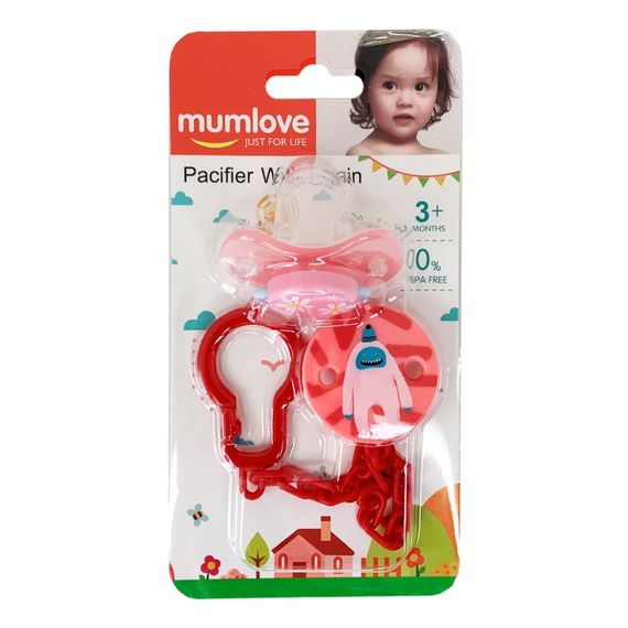 Дитячий набір Ланцюжок з пустушкою MGZ-0502(Red) з кришкою | Зображення 1