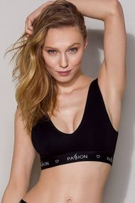 Спортивный топ с широкой резинкой хлопковый Passion PS004 TOP Черный M