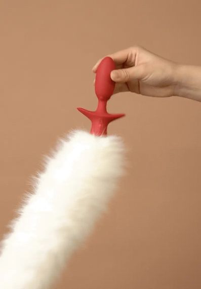 Анальна вібропробка з ротацією UPKO з натуральним лисячим хвостом і пультом, білий, 6,6 х 3 см Sex Aura | Зображення 5