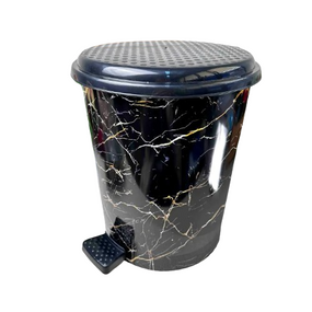 Відро для сміття 11 л пластик із малюнком чорний мармур ELIF