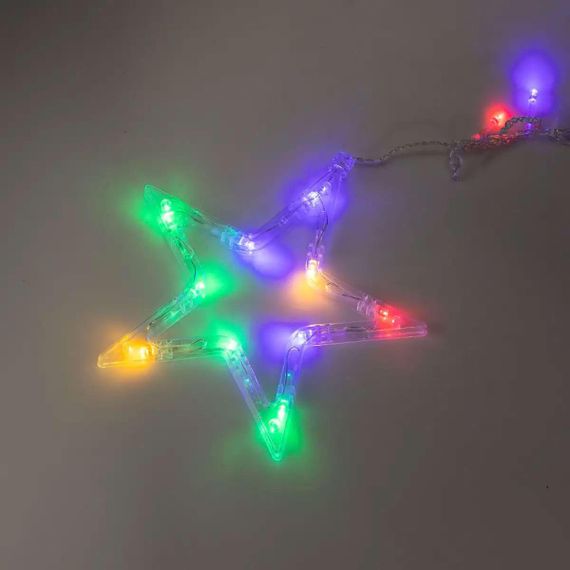 Электрическая гирлянда Звезда штора 3 метра на окно для фотозон мультиколор WYF11ML | Зображення 6