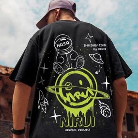 Футболка чоловіча з принтом повсякденна XL Чорний