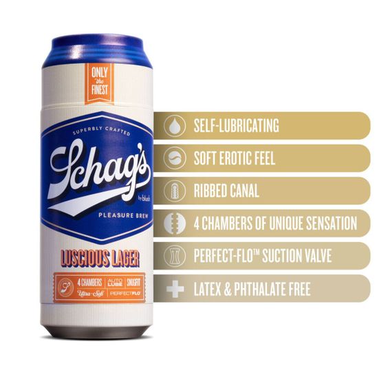 Мастурбатор – банка пива Blush Schag's Luscious Lager Masturbator Frosted, самозмащуваний, вакуум | Зображення 2