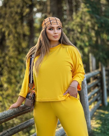 Жіночий прогулянковий костюм колір жовтий р.50/52 440978 | Зображення 2