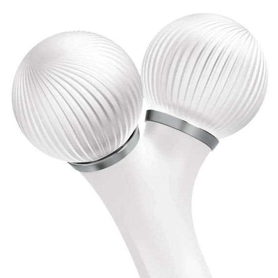 Электронный ультразвуковой ролик для лица GESKE Sonic Facial Roller 4в1 gray, Белый | Зображення 4