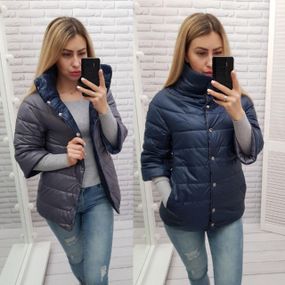 Куртка 415 синій з сірим