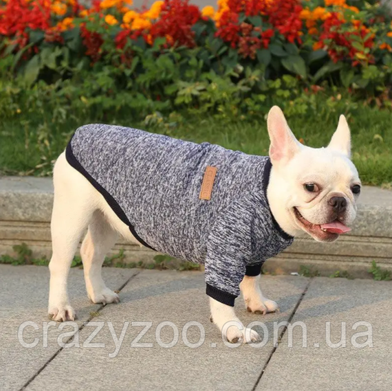 Кофта для собак та котів EcoToys Black Blue XXL ряба темно-синя A: 42 см B: 56 см C: 32 см X-7122 | Зображення 6