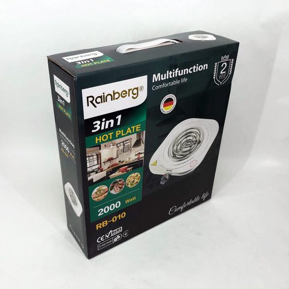Плита побутова переносна Rainberg, Настільна електроплита, Кухонна електрична плита CN-49 | Зображення 7