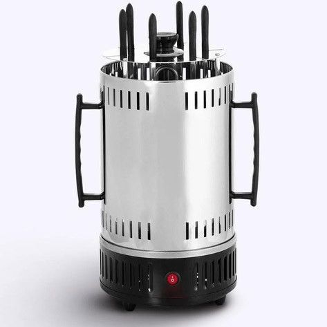 Шашличниця електрична Domotec MS-7781 на 6 шампурів 1000Вт вертикальна з нержавіючої сталі UQ-48 | Зображення 5