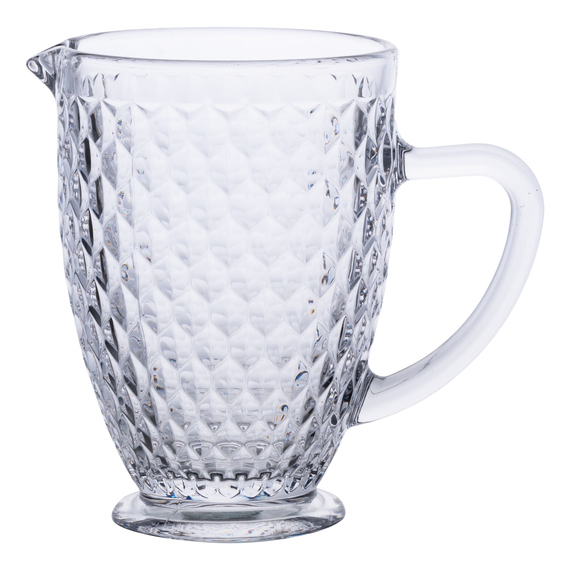 Кувшин для напитков 1 литр для компота, мохито, лимонада, сангрии прозрачный стеклянный кувшин с ручкой HP-19-102 | Зображення 1