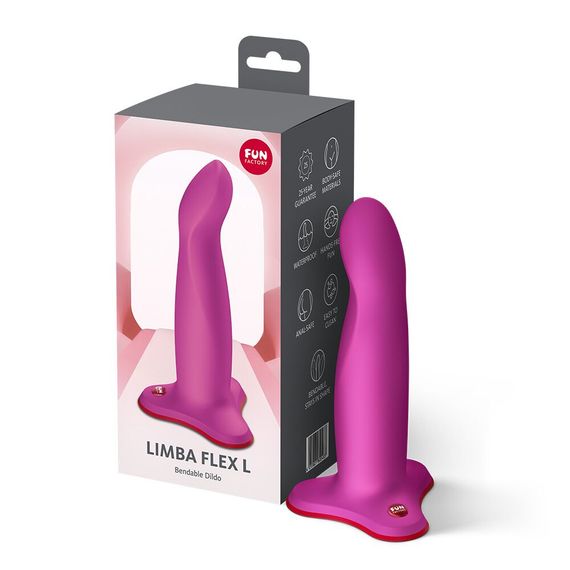 Фалоімітатор Fun Factory LIMBA FLEX L Magenta, гнучкий, з ефектом пам’яті, підходить для точки G | Зображення 3